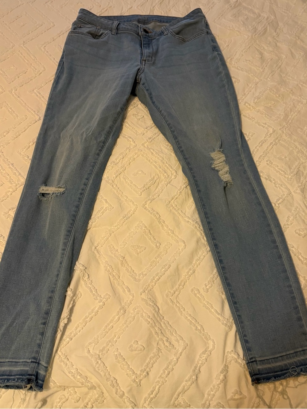 a.n.a Light Blue Distressed Jeggings